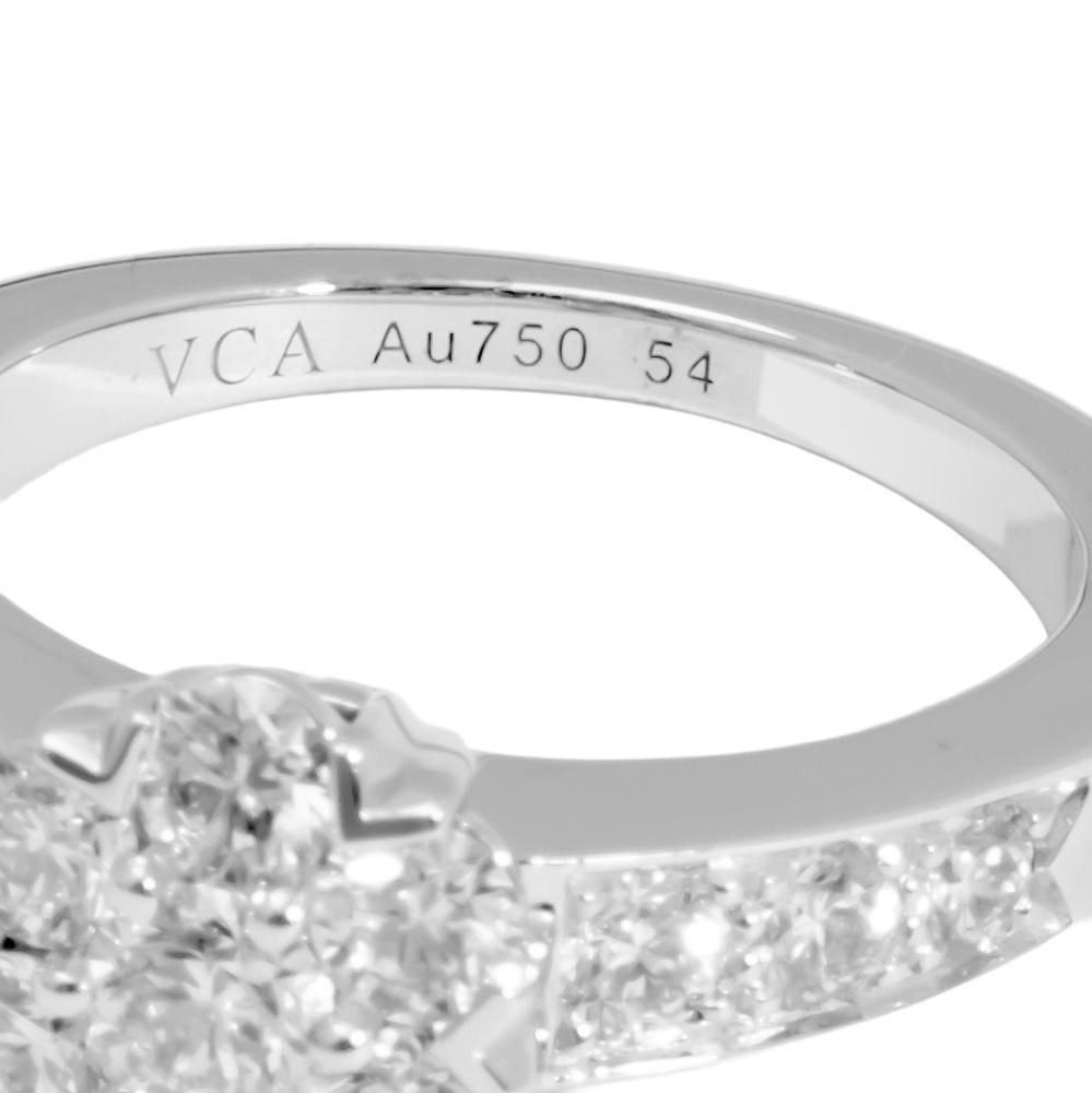 Van Cleef & Arpels Fleurette Ring 18K White Gold Diamond VCARA47400