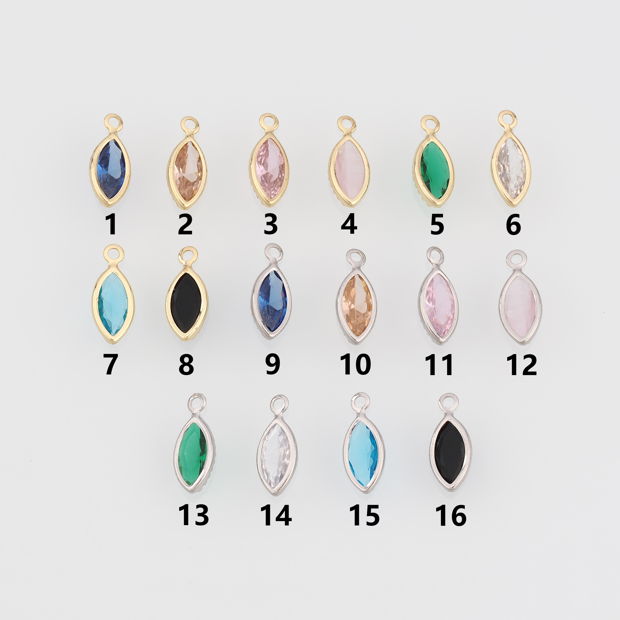 18K Gold Filled Oval Pendant,CZ Micro Pave Oval Charm Earrings Necklace for DIY Jewelry Making Supply