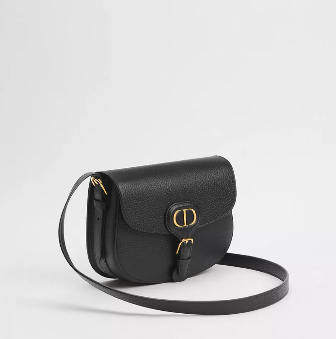Medium Dior Bobby Bag Black Grained Calfskin