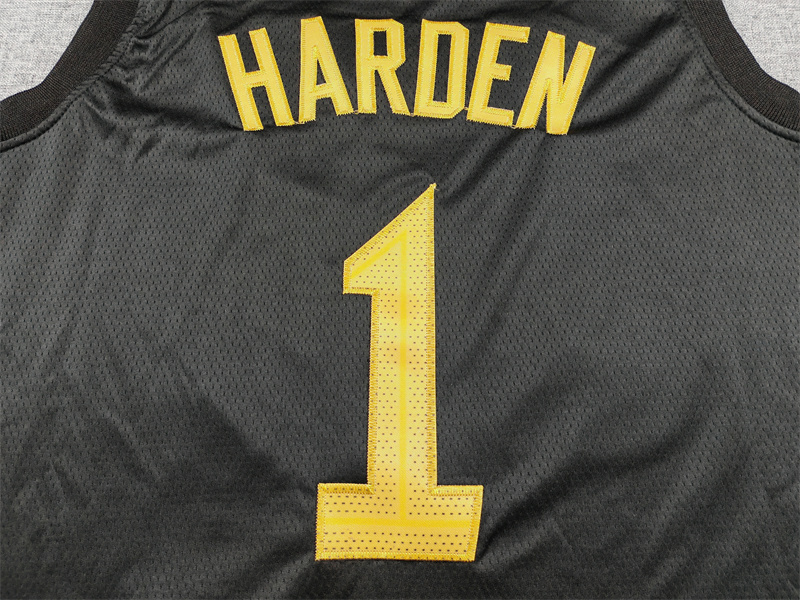 Men's Cleveland Cavaliers James Harden #1 Black Swingman Jersey - Statement Edition
