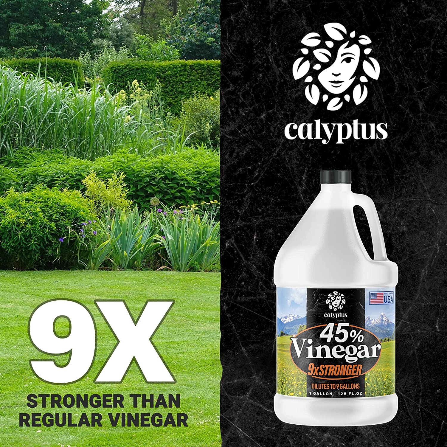 Calyptus 45% Pure Super Concentrated Vinegar,9x Power Vinegar ,1 Gallon