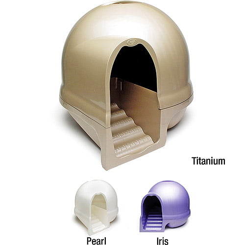 Booda Dome Clean Step Cat Litter Box, Brushed Nickel