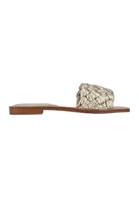 Marc Fisher Reanna Flat Slide - Gold Leather - 5