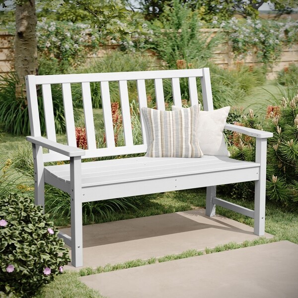 All Weather Heavy Duty Commercial Recycled HDPE Bench with Curved Seat