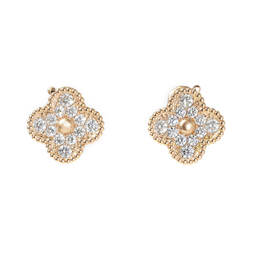 Van Cleef & Arpels Vintage Alhambra Earrings 18K Rose Gold VCARP2R500
