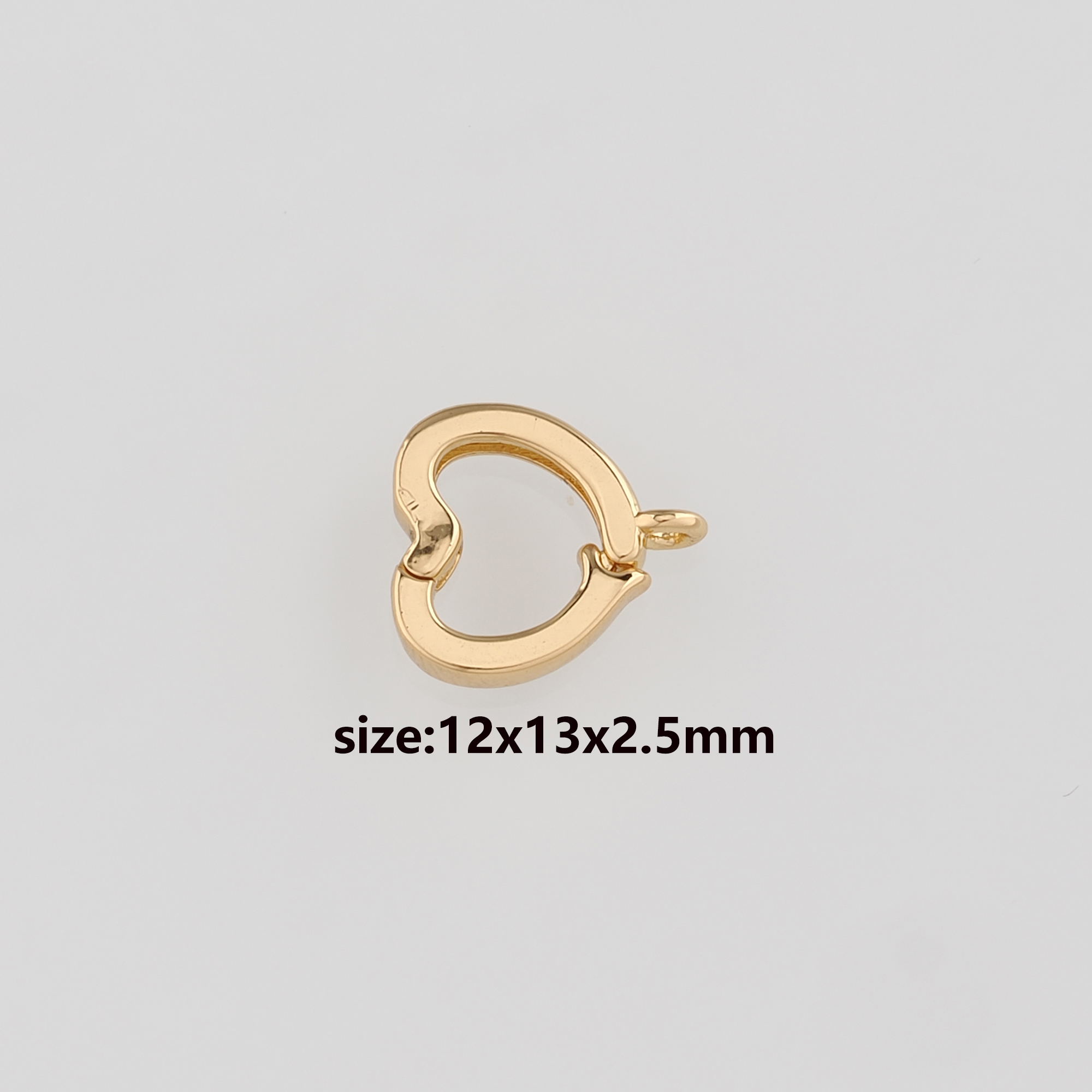 18K Gold Filled Heart Spring Clasp,Push Gate Buckle Bracelet Necklace for DIY Jewelry Finding Necklace Bracelet