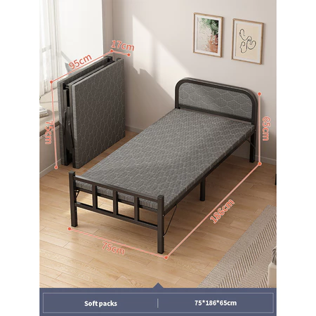 Foldable Bed Frame Katil Lipat Single Bed Foldable Bed Portable Office Bed Nap Bed No Installation Bed Katil Single Besi