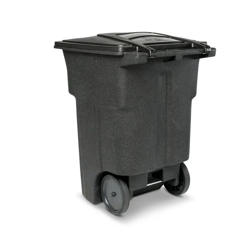 Toter 96-Gallon Wheeled Trash Can – Smooth-Rolling Casters, Snap-On Lid