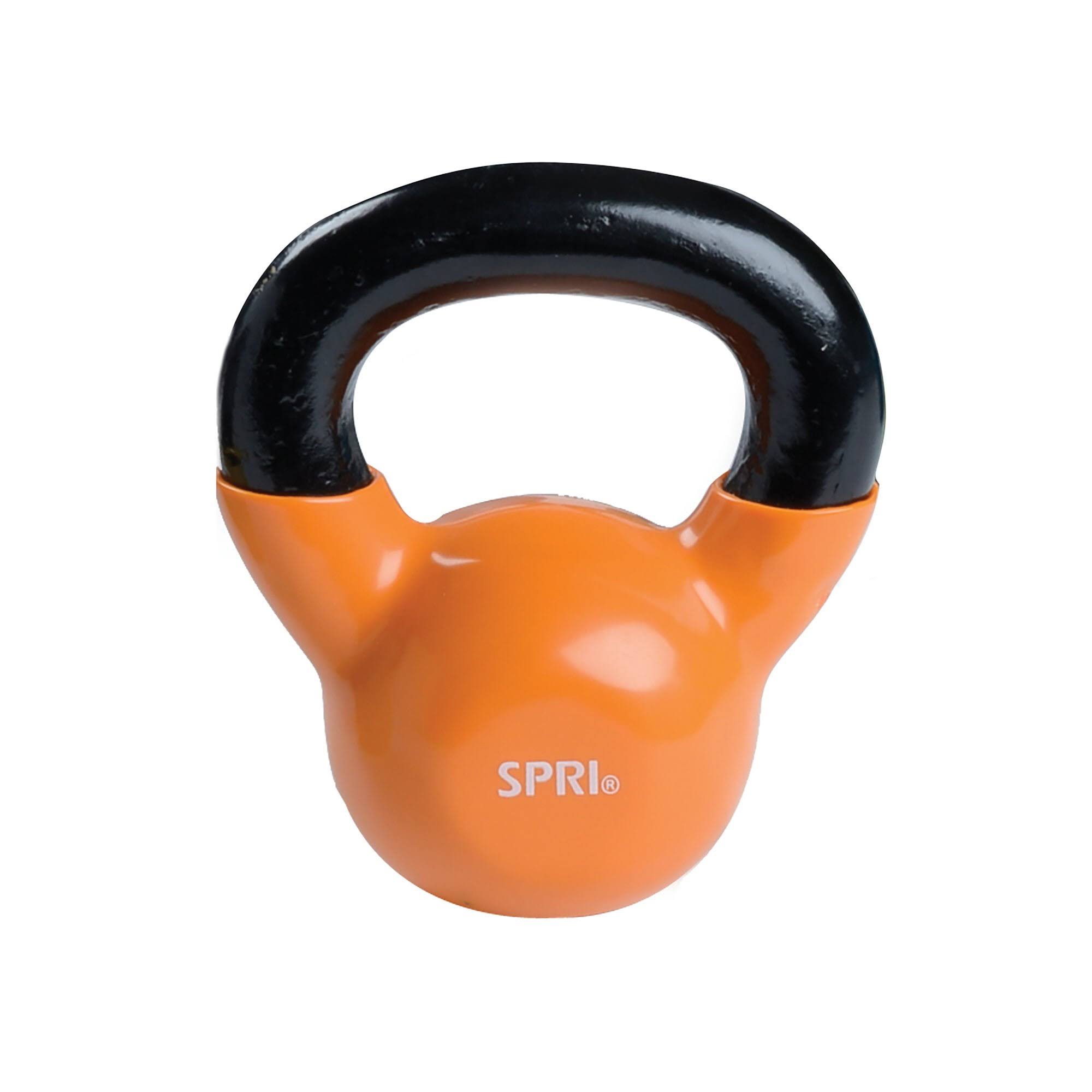 Spri Deluxe Vinyl Kettlebell (Green, 25-Pound)