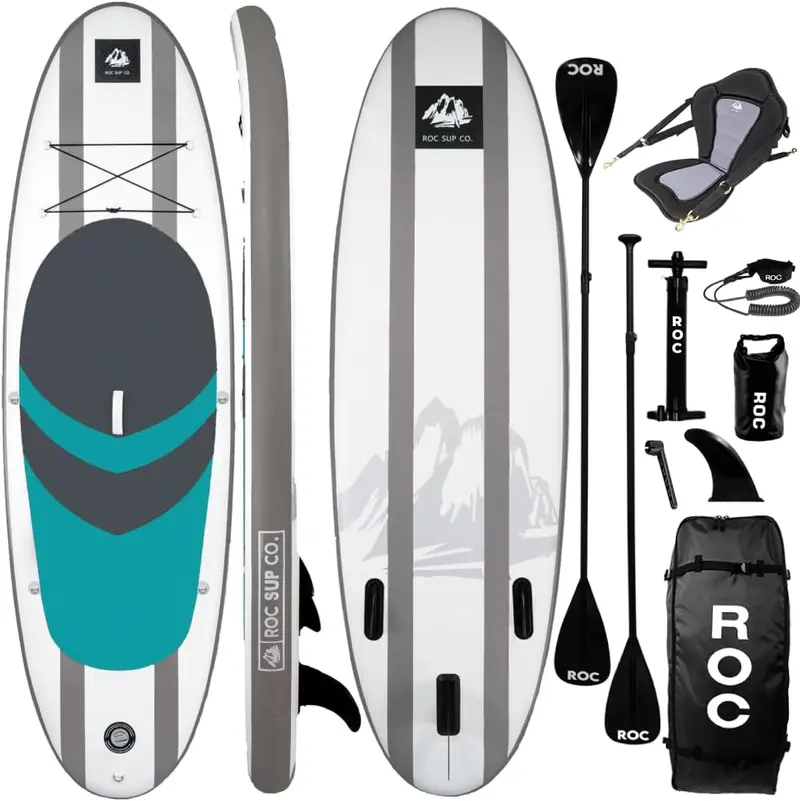 Roc All-in-One Inflatable SUP Kit – Includes Paddle, Pump, Fins & Carry Bag
