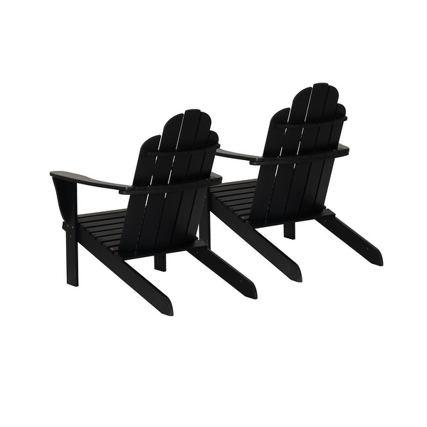 Gavil Black Acacia Wood Adirondack Chair (Set of 2)