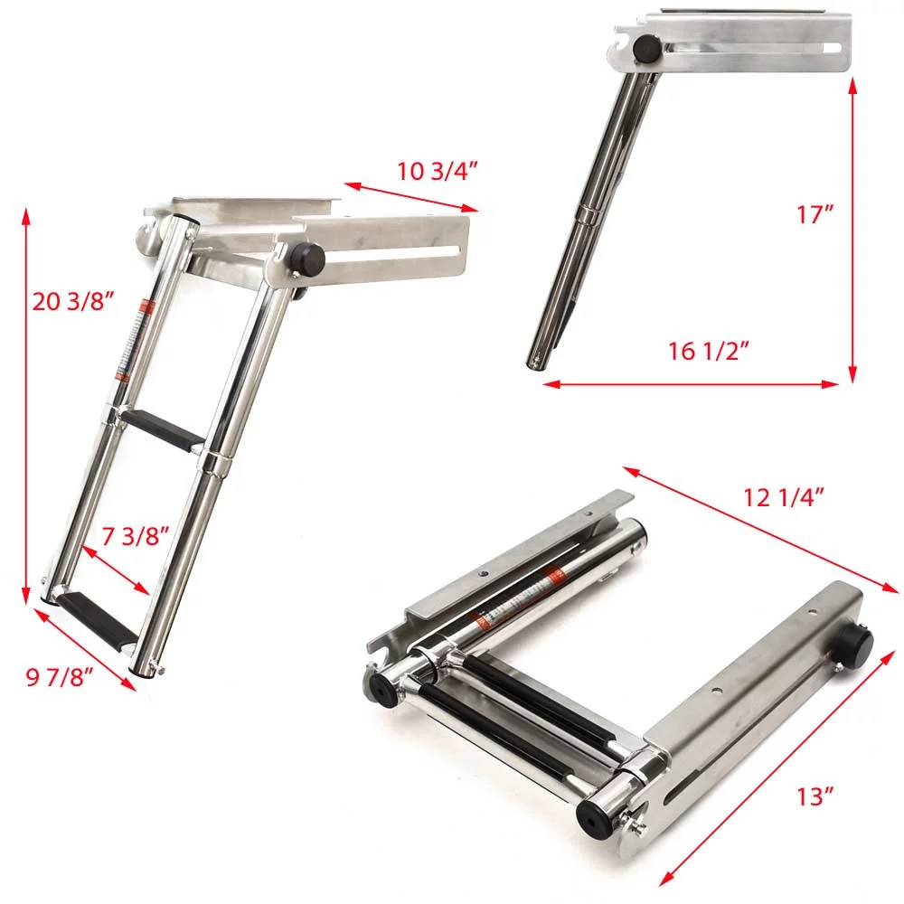 Cobalt Boat Telescoping Ladder 404802 | 2 Step Stainless Under Mount