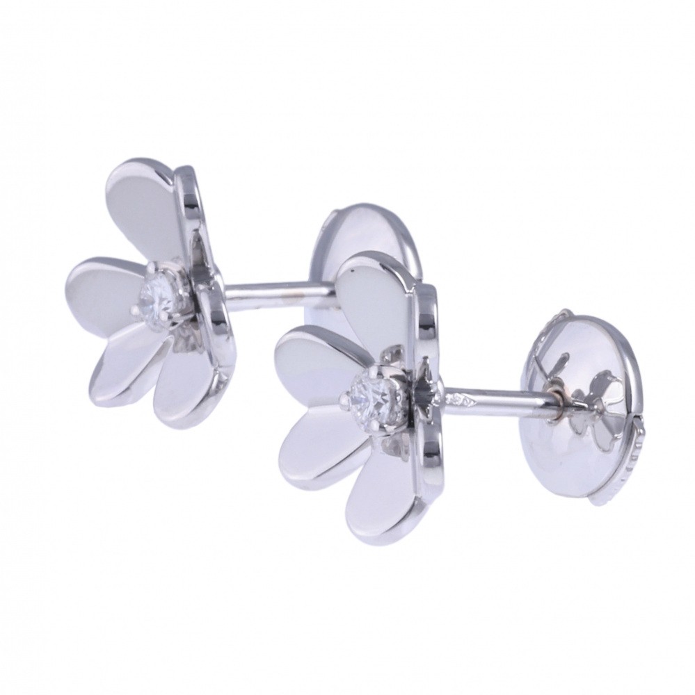 Van Cleef & Arpels Frivole Earrings 18K White Gold Diamond VCARPOJ600