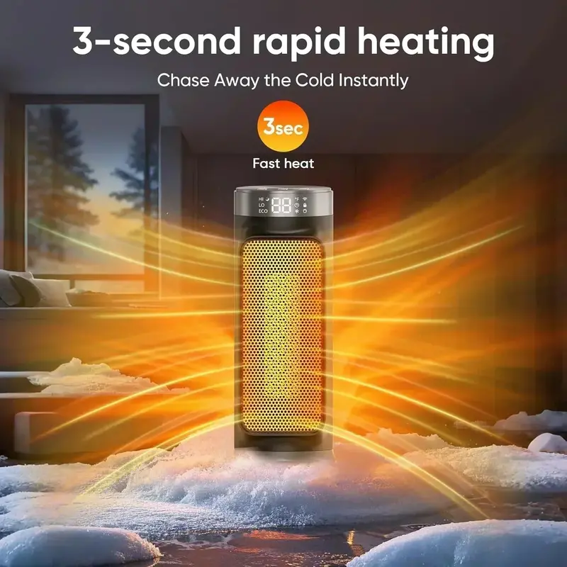 PTC Smart Space Heater — 1500W, WiFi & App-Controlled with Overheat Protection