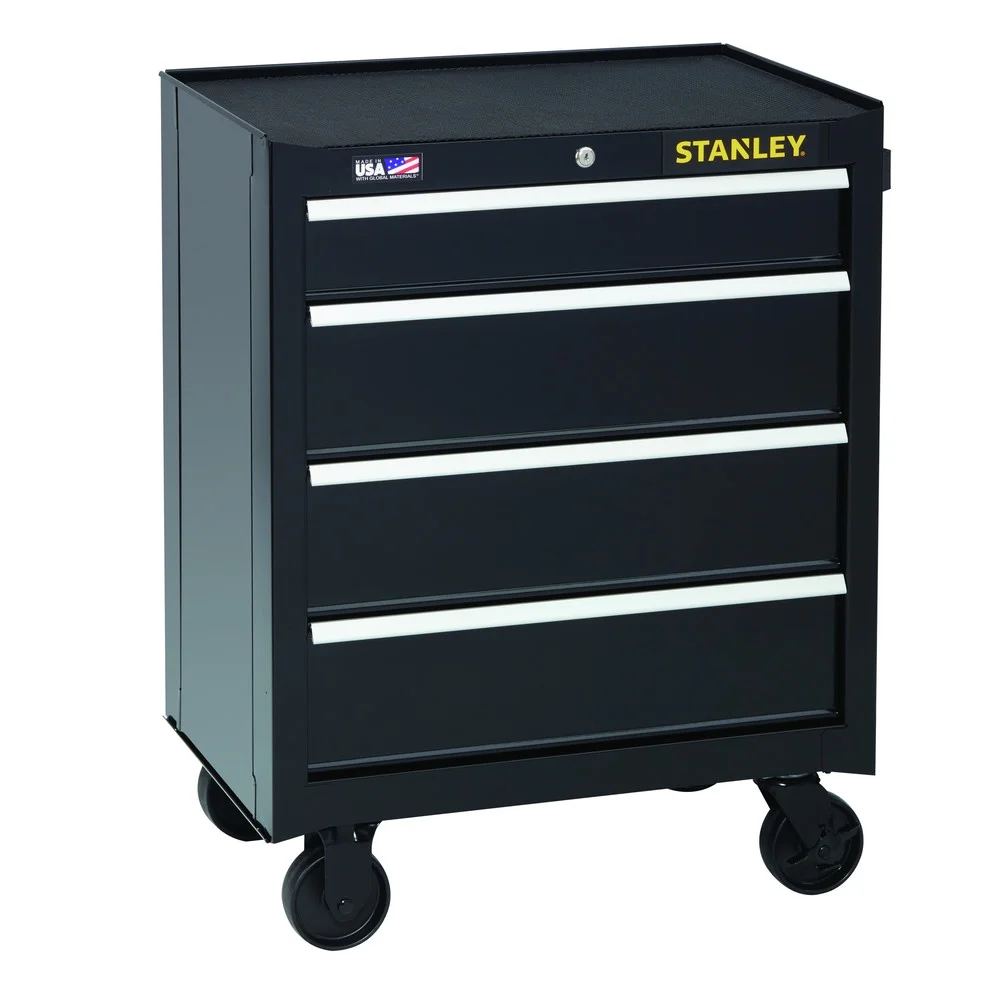 Stanley STST22744BK 300 Series 26 in. x 18 in. x 34 in. 4 Drawer Rolling Tool Cabinet – Black