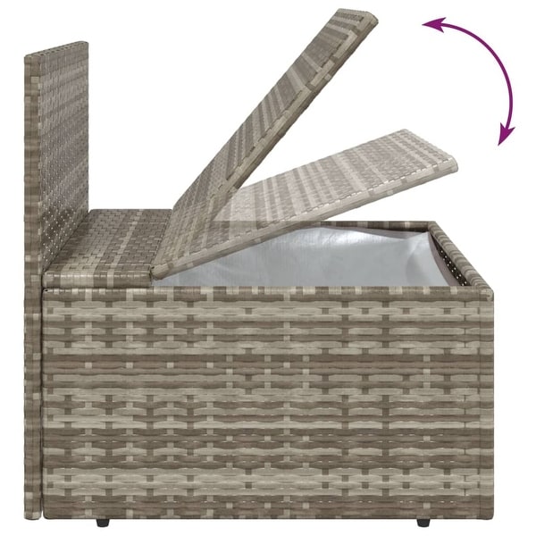 vidaXL 9 Piece Patio Lounge Set with Cushions Gray Poly Rattan