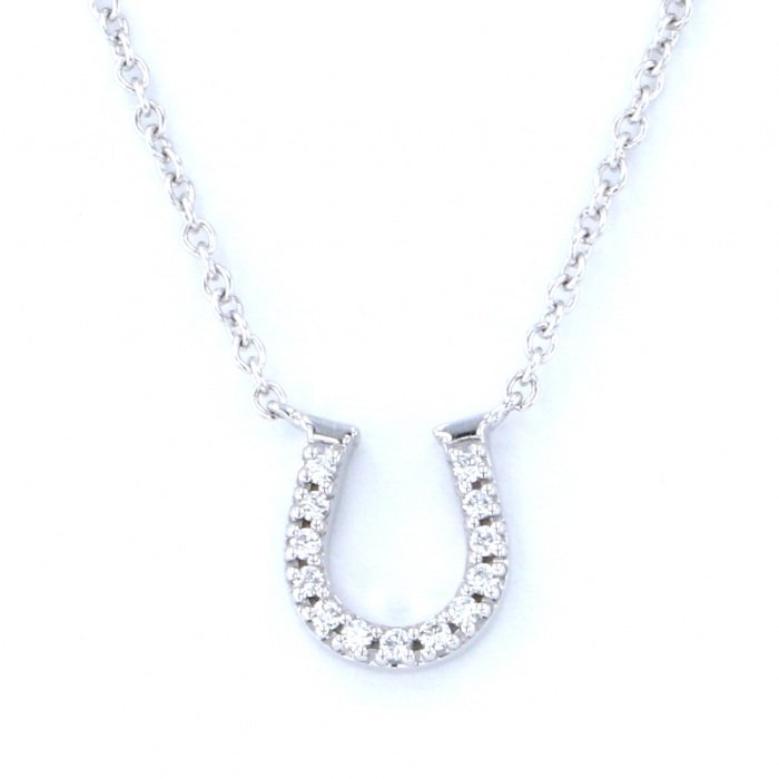 Tiffany & Co. Tiffany Horseshoe Necklace K18WG White Gold Necklace Diamond