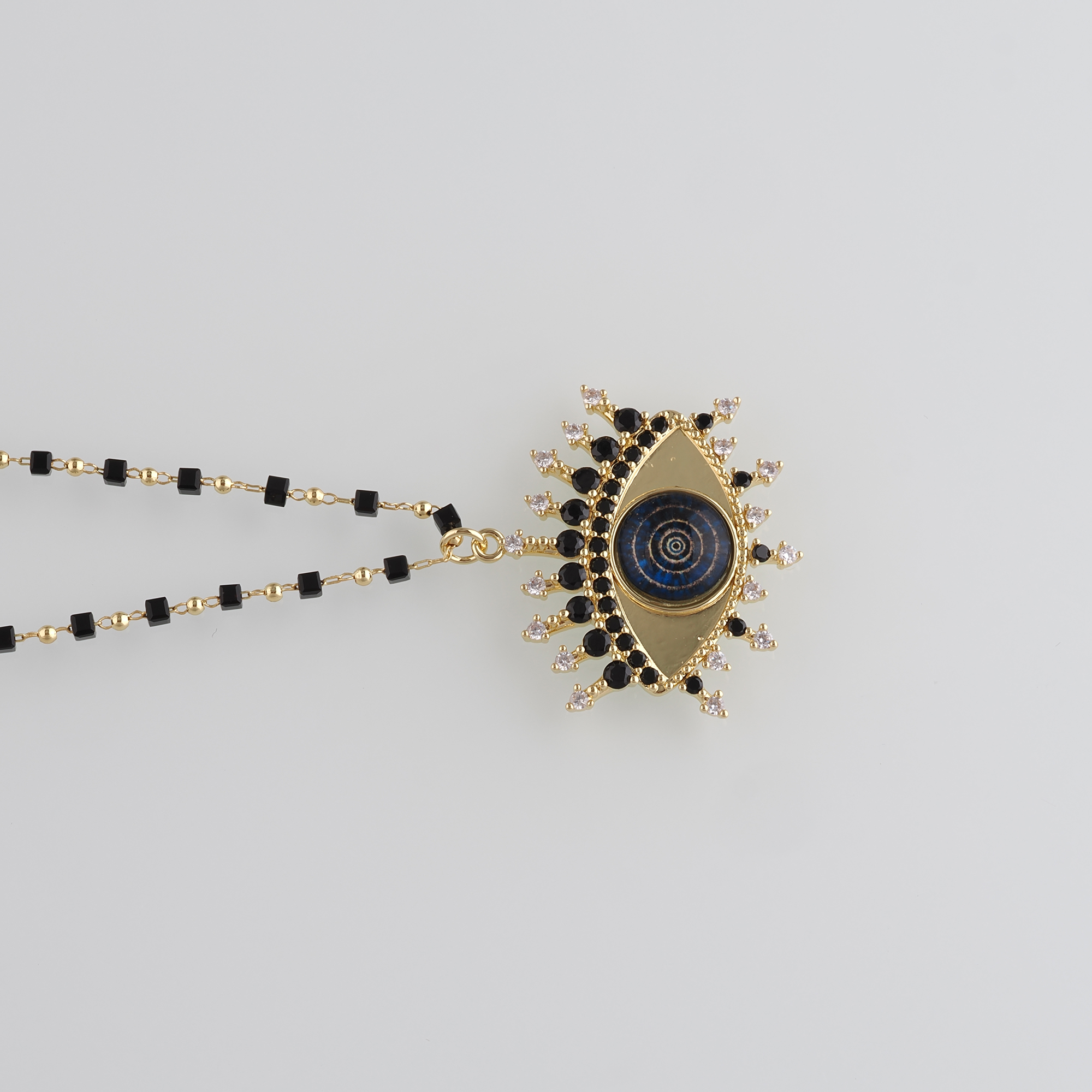 18K Gold Filled Evil Eye Necklace,Beaded Necklace,Minimalist Necklace,Adjustable Necklace