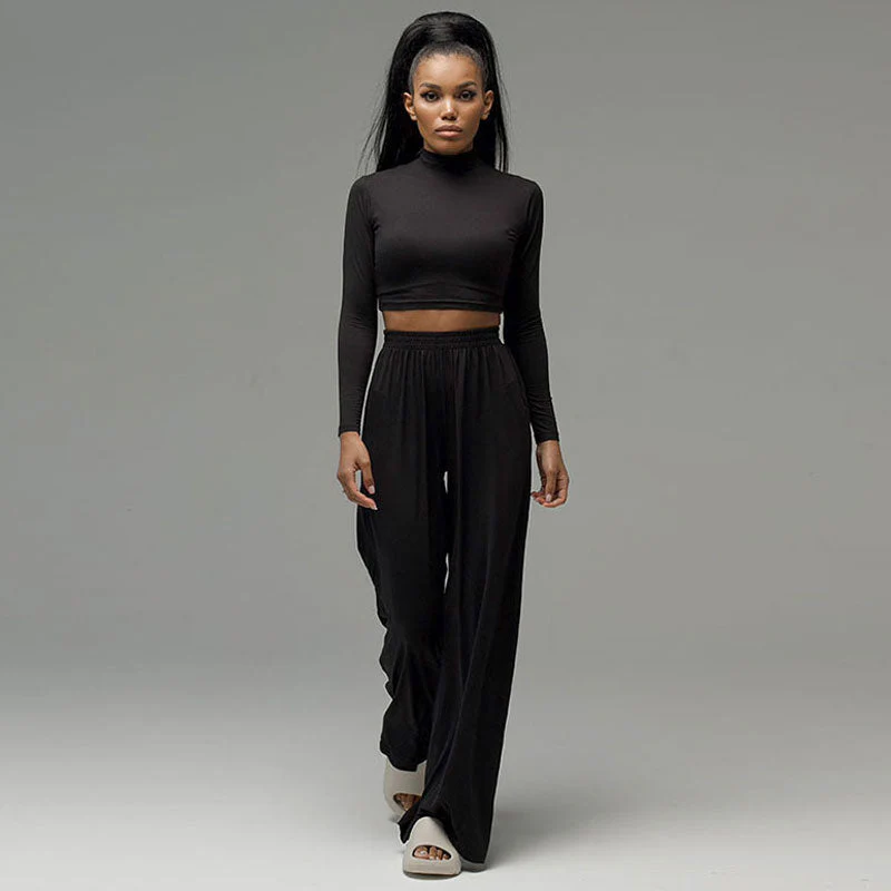 High Neck Long Sleeve Crop SetClistos