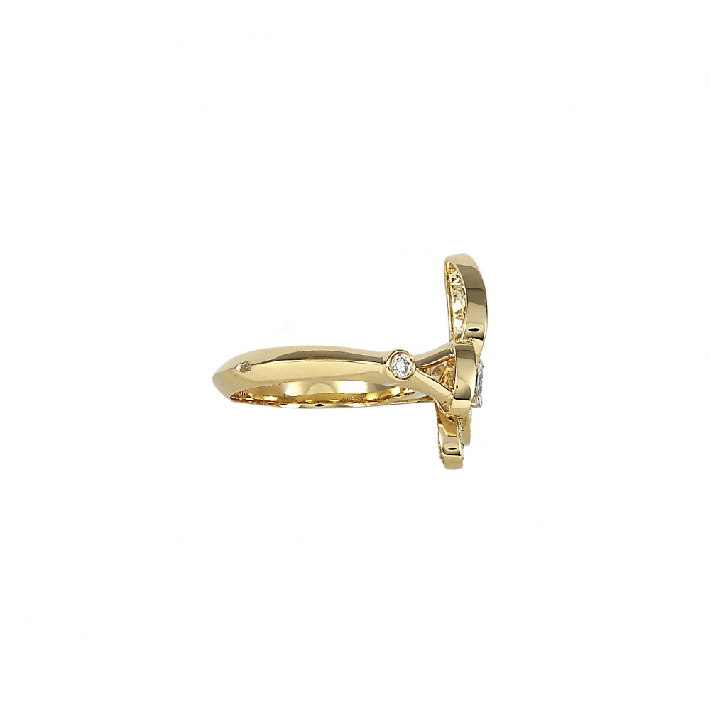 Van Cleef & Arpels Fauna de Papillon Ring 18K Yellow Gold Diamond VCARP3DQ00