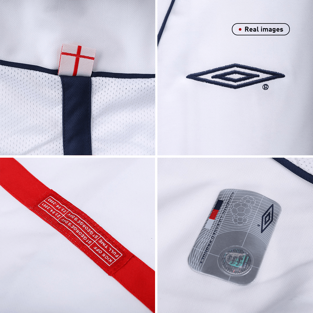 Retro Soccer Jersey BECKHAM #7 England Home 2002