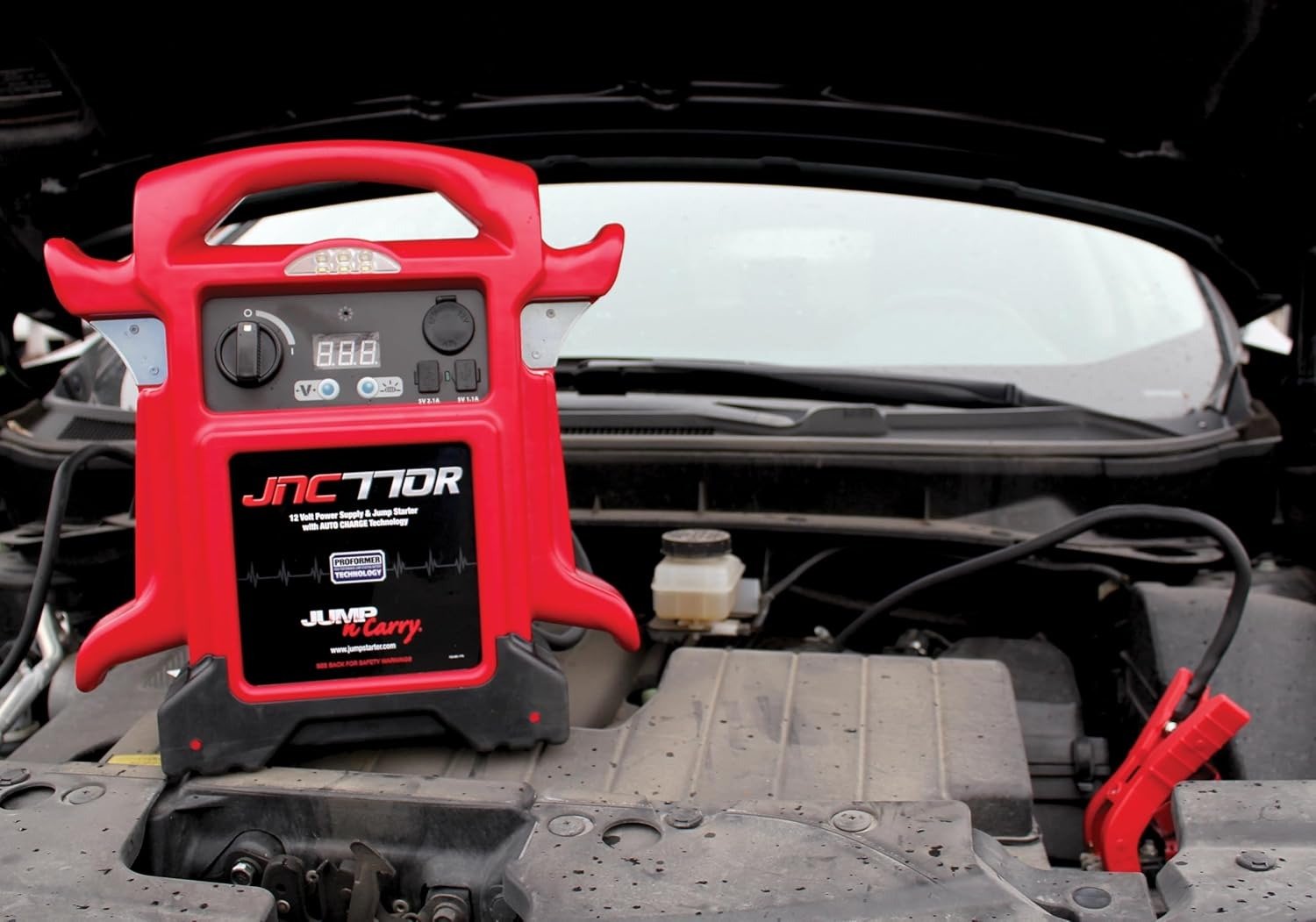 1700 Peak Amp Premium 12 Volt Jump Starter – Red