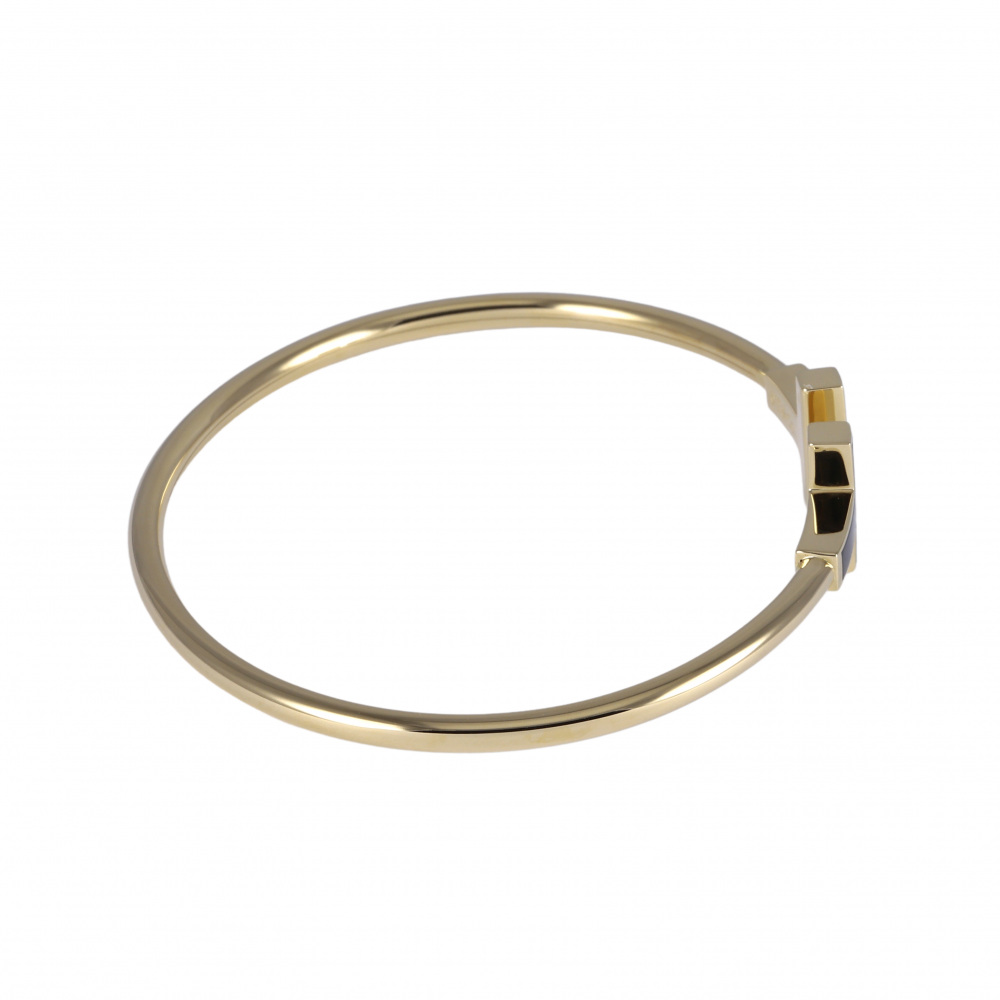 Tiffany & Co. Tiffany T Black Onyx Wire Bracelet 18K Yellow Gold 64028723