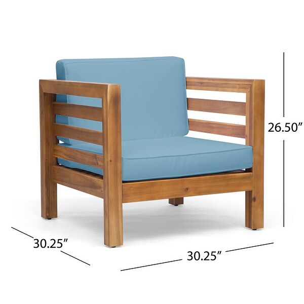 Oana Acacia Wood Club Chairs with Cushions (Set of 2) by Christopher Knight Home