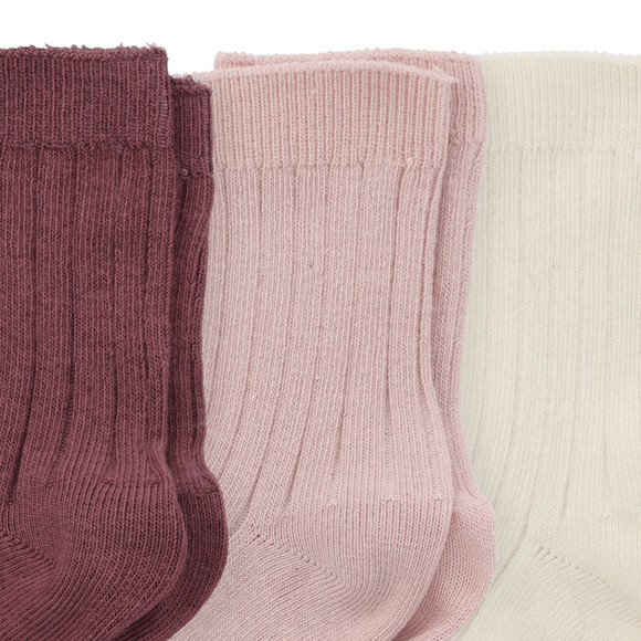Topomini Pure Collection 3 Paar Baby Socken mit Rippstruktur