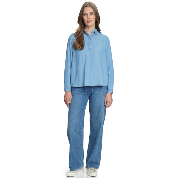 Gina Damen Bluse in Denim-Optik