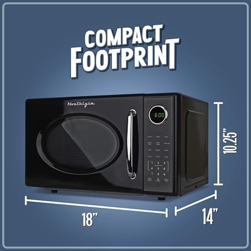 1000W Microwave Oven 1.1 Cu Ft Capacity – Child Safety Lock, 8 Auto-Cook Settings – Countertop Kitchen Appliance – Black