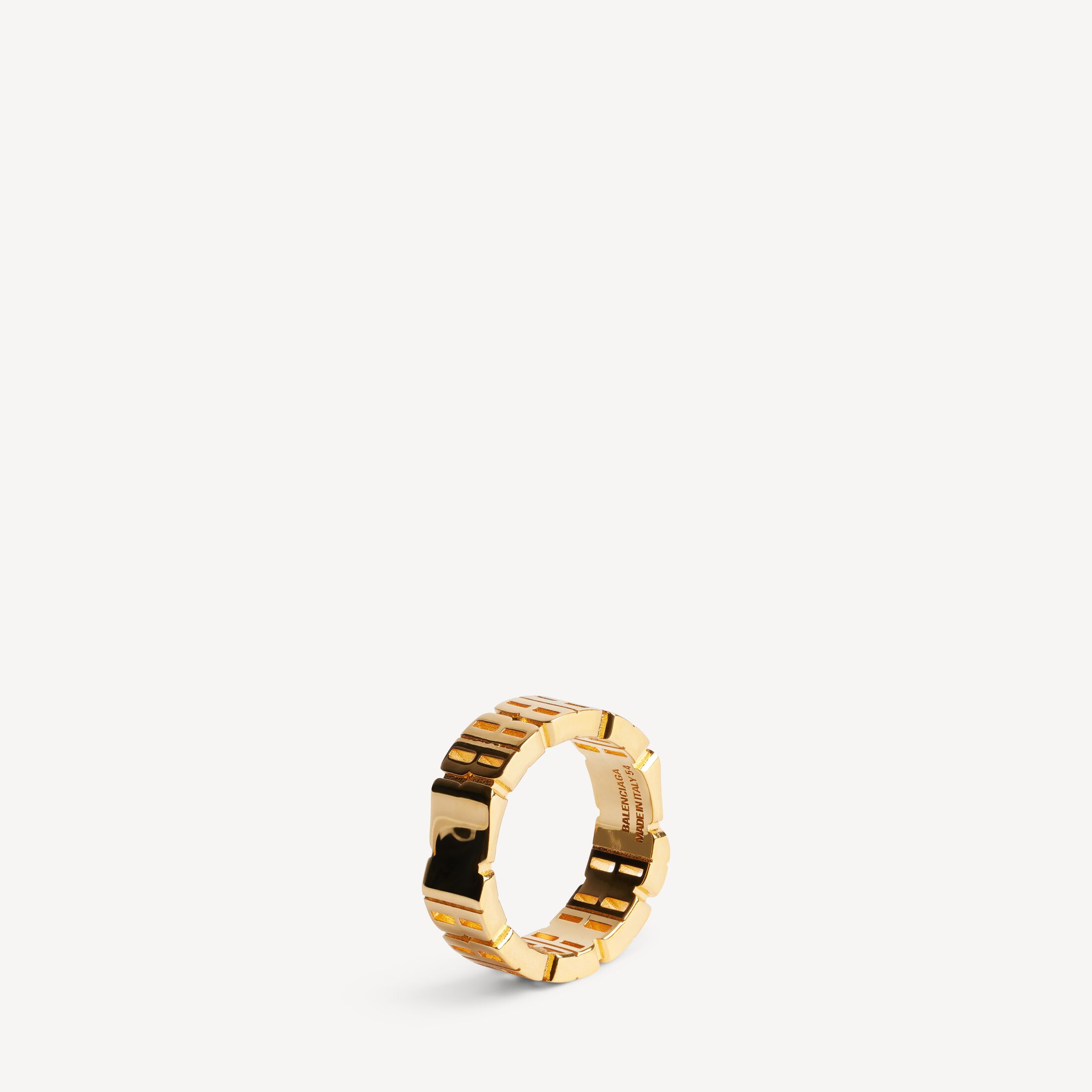BALENCIAGA Nano Mini Link Ring in shiny gold recycled brass