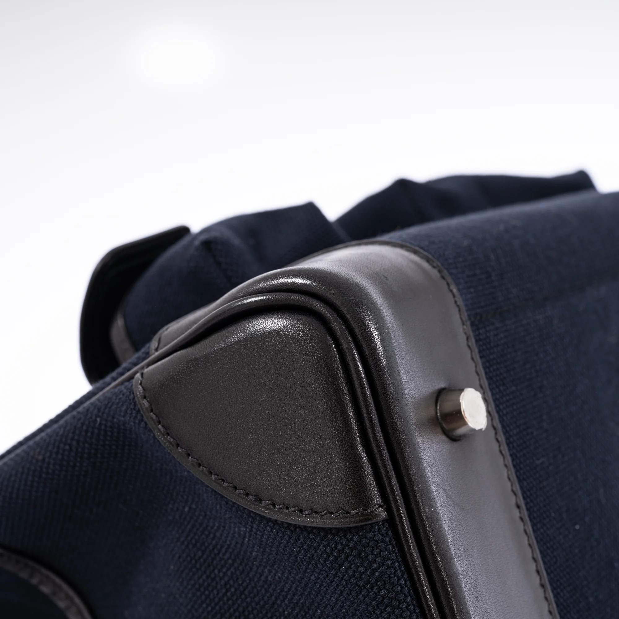 Hermès Cargo HAC Hermès Bleu Marine Toile & Black Box Calf Cargo