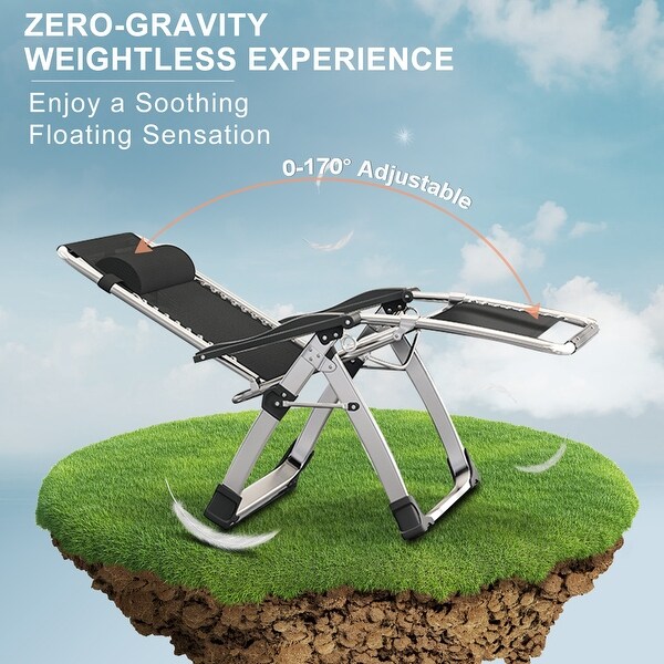DoCred Zero Gravity Chair,Folding Lawn Chaise Recliner Lounge Chair