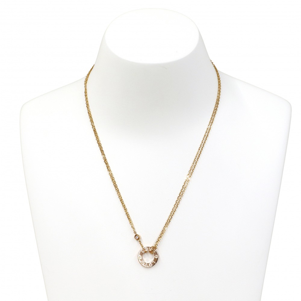 Cartier Love Circle Necklace 18K Rose Gold Diamond