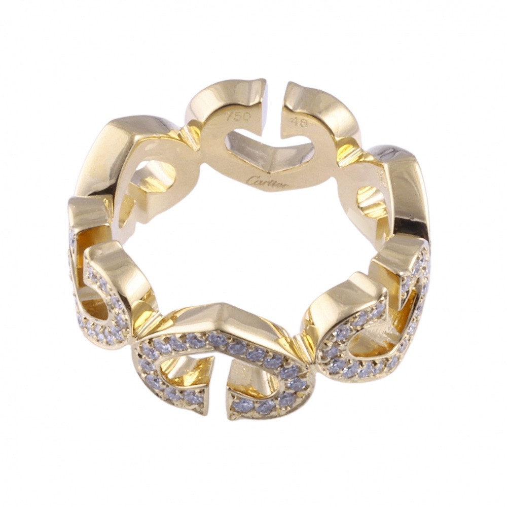 Cartier C Heart Ring 18K Yellow Gold Diamond