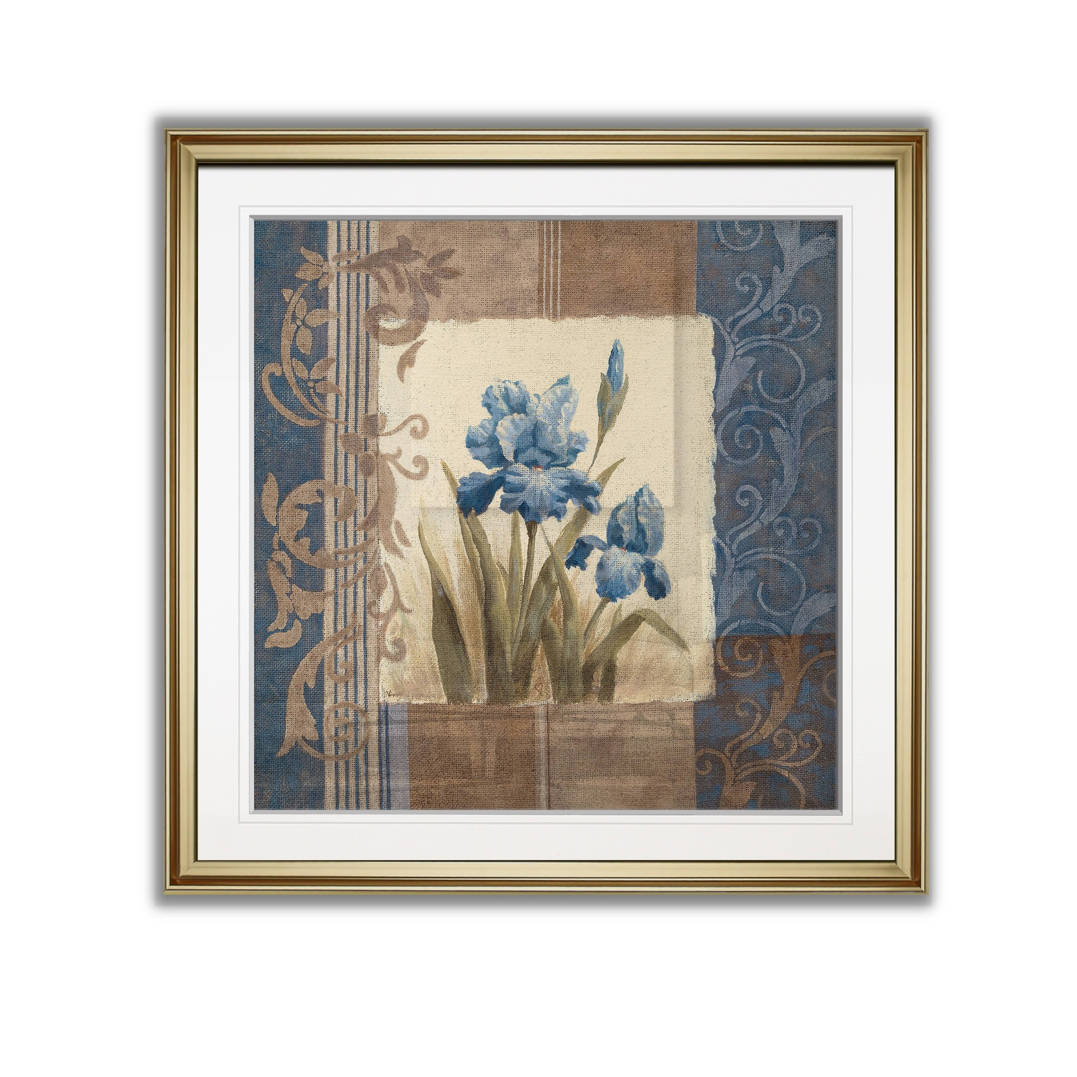 Blue Iris Scroll -Framed Giclee Print - 38x38