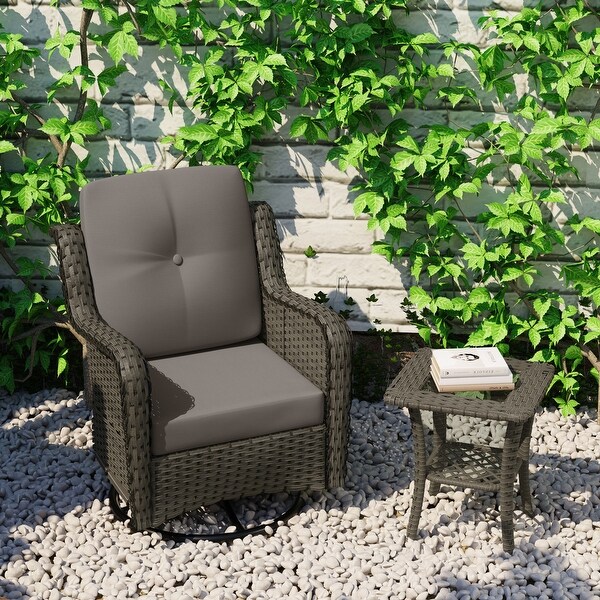 Patio Rattan Chairs Swivel Rocker