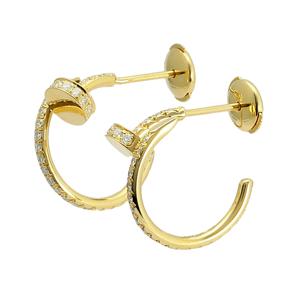 Cartier Juste un Clou Earrings 18K Yellow Gold Diamond B8301430