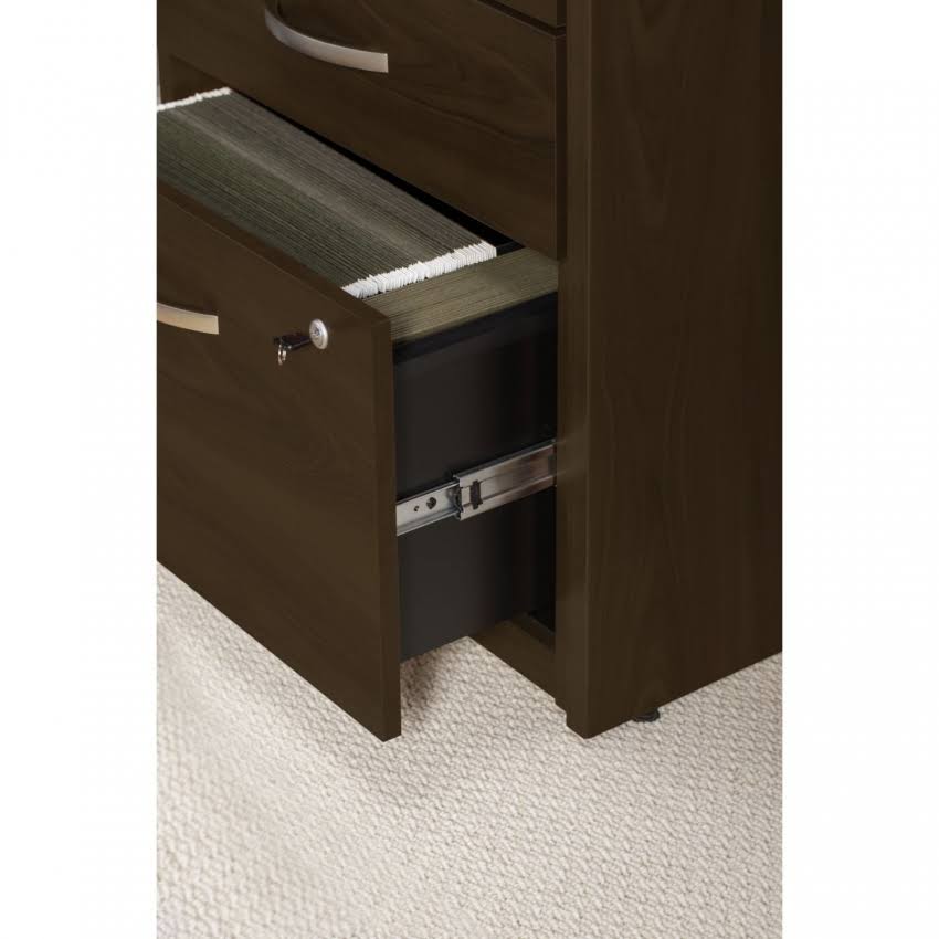 Bush Business Furniture Series C Elite 60W x 30D L-Desk with 3 Drawer Pedestal in Mocha Cherry