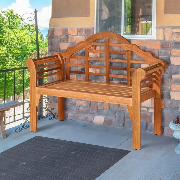 Outdoor Wood Folding Bench 4 Ft Garden Loveseat Chair