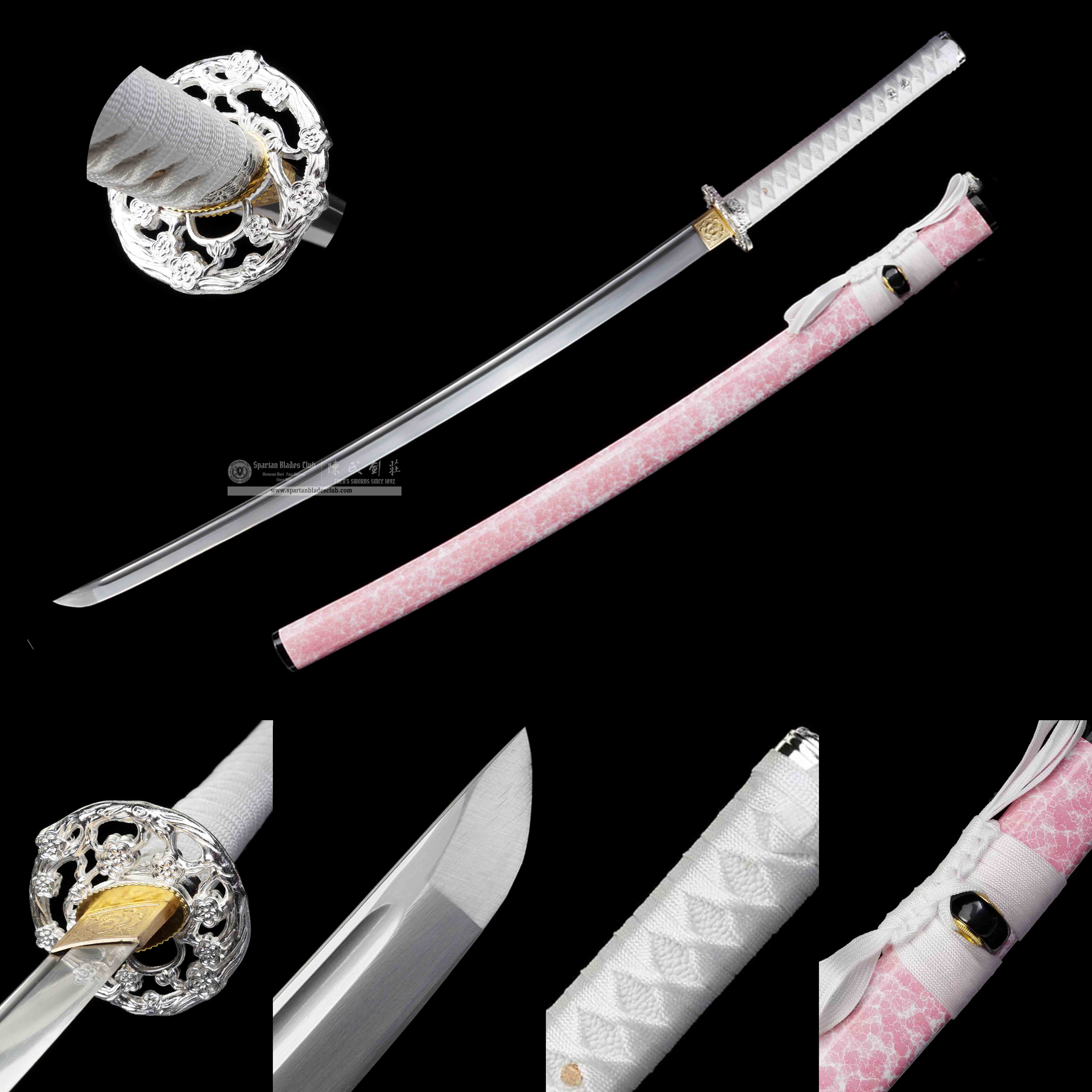 HW42 | Sakurayuki | Not Sharpened | Practice Sword | Katana | Carbon Steel | Pink | flower | Full-tang | Spartan Blades Club | CHEN'S SWORDS 1892 - Spartan Blades Club - 陳氏劍莊1892