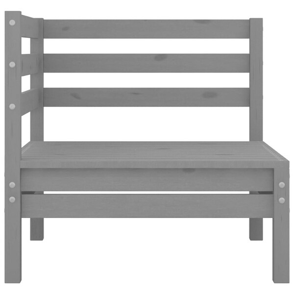 vidaXL 4 Piece Patio Lounge Set Solid Pinewood Gray