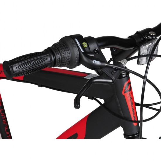 700c Men’s SpinFit Hybrid Bike, Black/Red