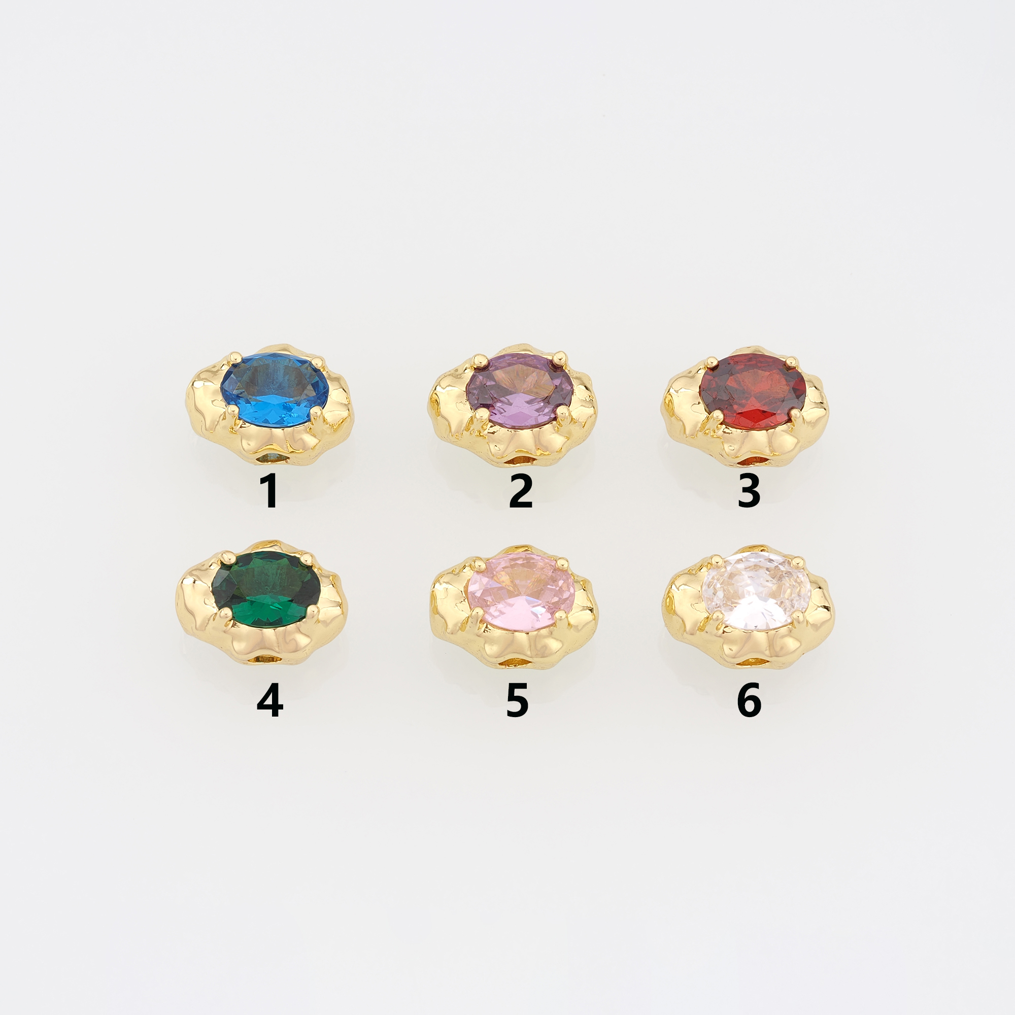 18K Gold Filled Geometric Spacer Beads,CZ Micro Pave Geometric Bead for Bracelet Jewelry Necklace Making Supply