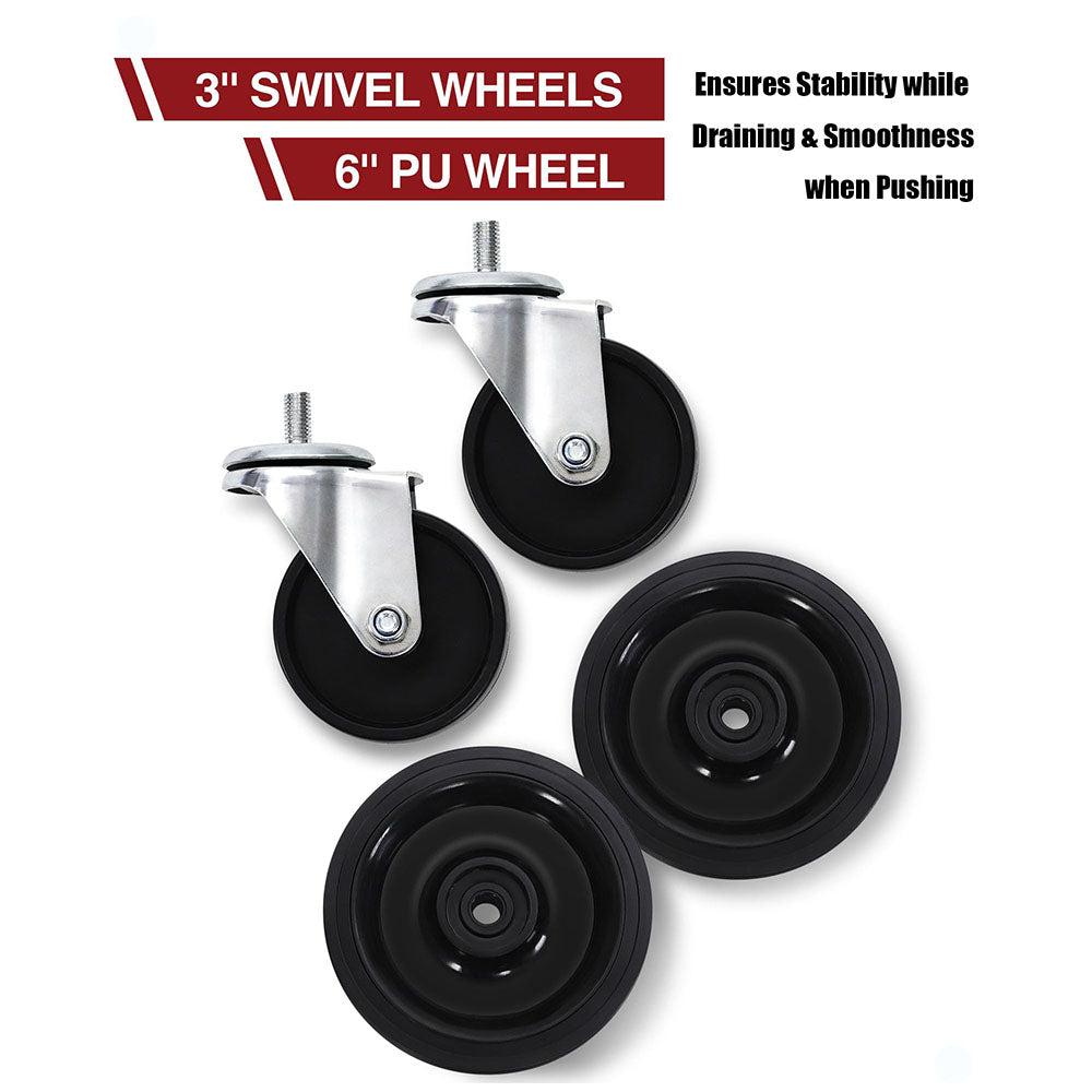 2026 17 Gal Electric Oil Drain with 110V Pump & 8 Ft Hose,Low Profile & T Folding Handle Oil Drain Cart for Truck Cars SUVs