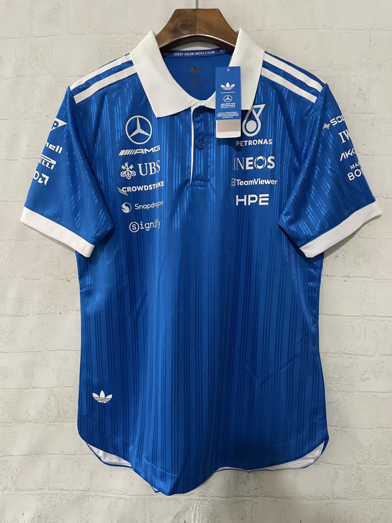 2026 F1 Polo Mercedes Blue S-5XL Player Version