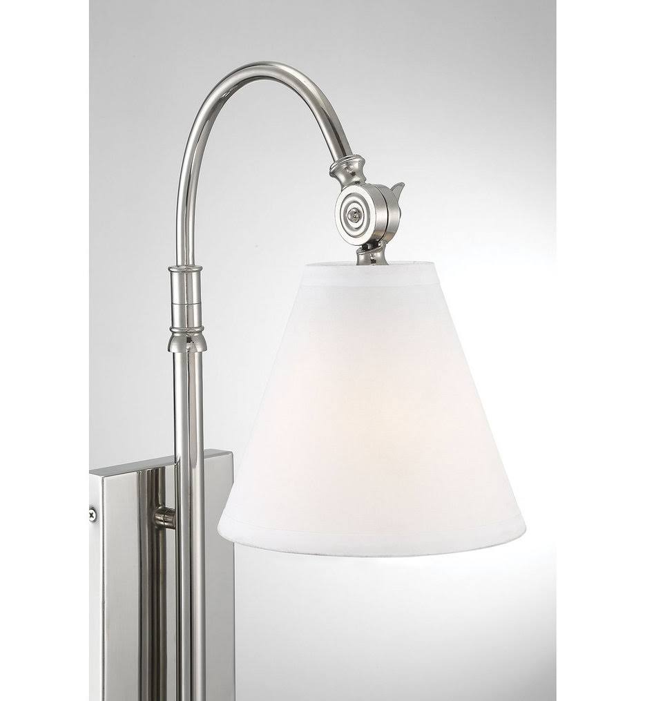 Savoy House 9-1201-1-109 Rutland 1 Light Polished Nickel Sconce