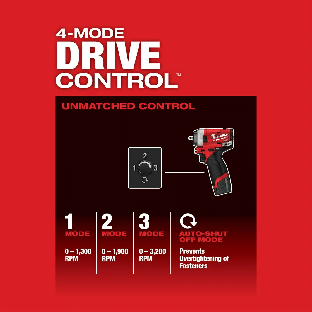 2026 Milwaukee 2552-20 M12 FUEL Stubby 1/4