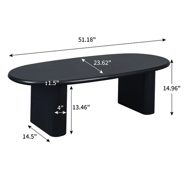 Roomfitters 51'' Tapered Tabletop Coffee Table,Natural Wood
